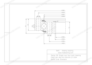 06 series cross roller slewing bearing internal gear 062.30.1250.001.21.1504