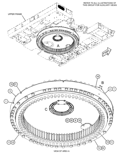 CATPILLAR CAT385C SLEWING BEARING