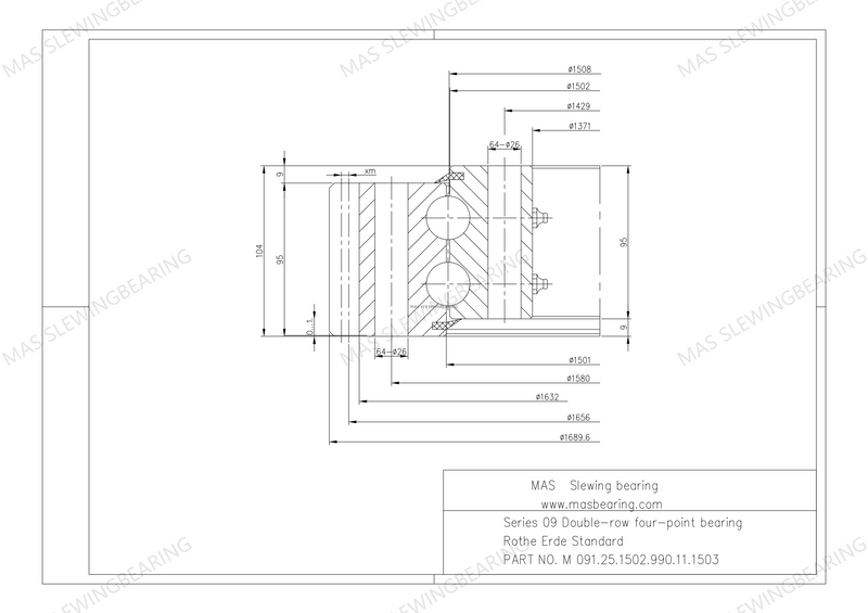 Rothe erde 09 series cross roller slewing bearing external gear 091.25.1502.990.11.1503